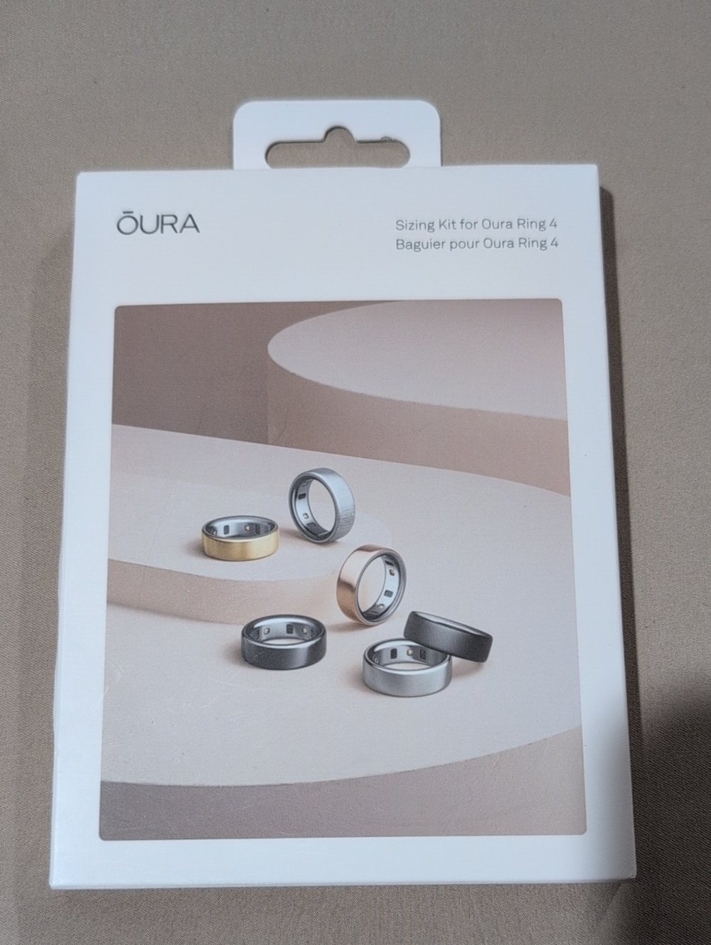 Oura Ring Sizing Kit with Silver, Gold, Rose Gold, Black Samples